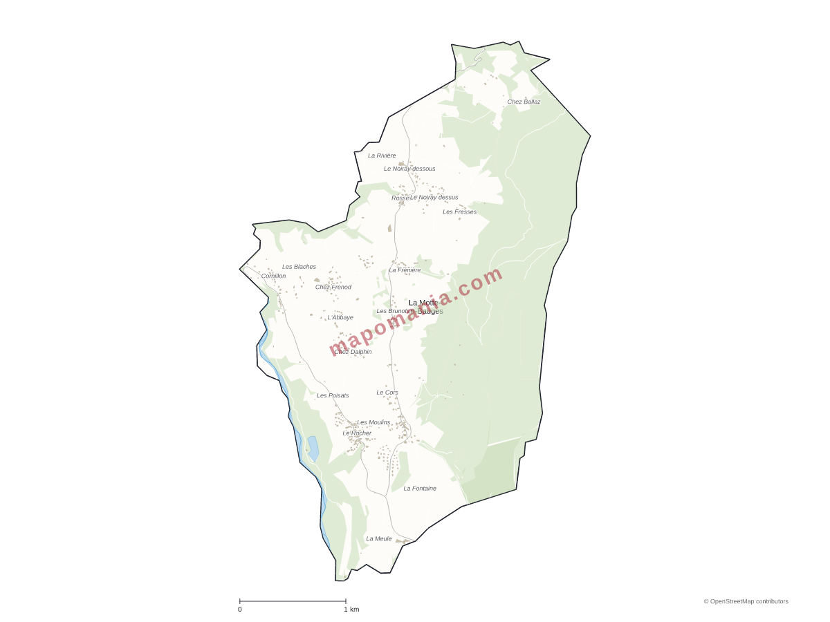 Carte de La Motte-en-Bauges à personnaliser