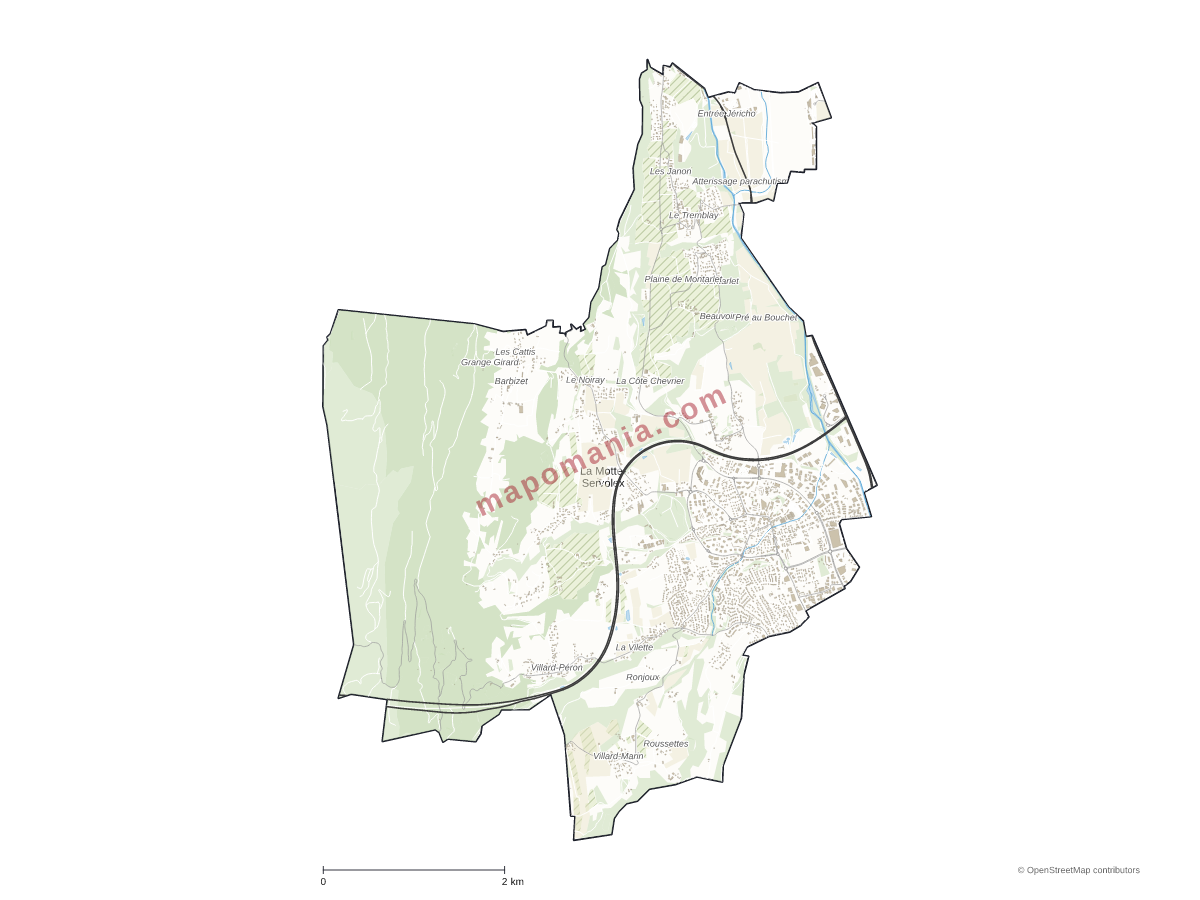 Carte de La Motte-Servolex à personnaliser