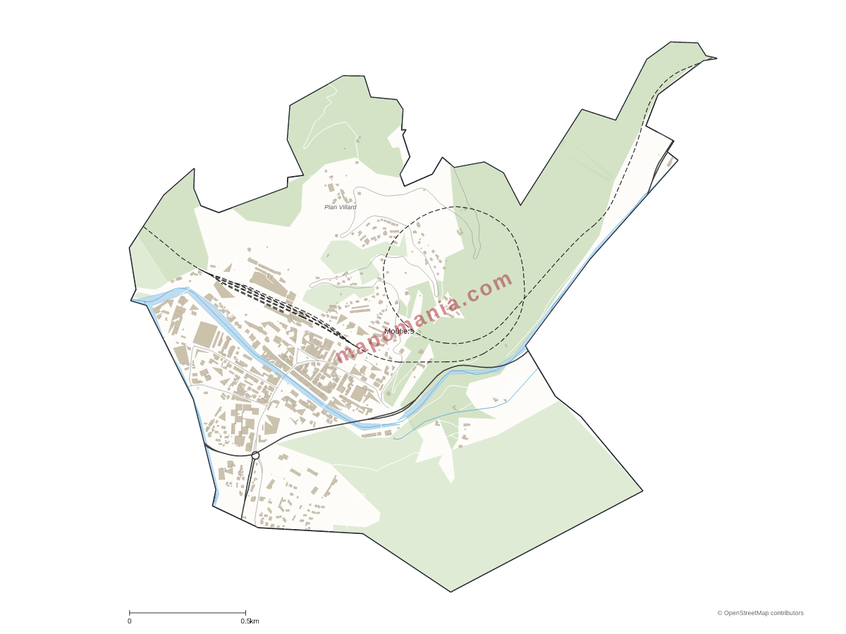 Carte de Moûtiers à personnaliser