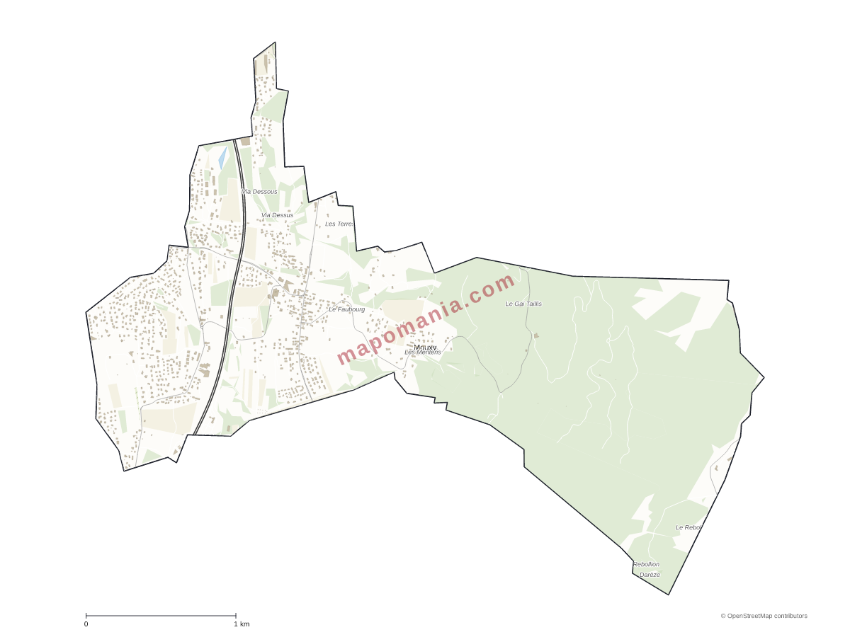Carte de Mouxy à personnaliser