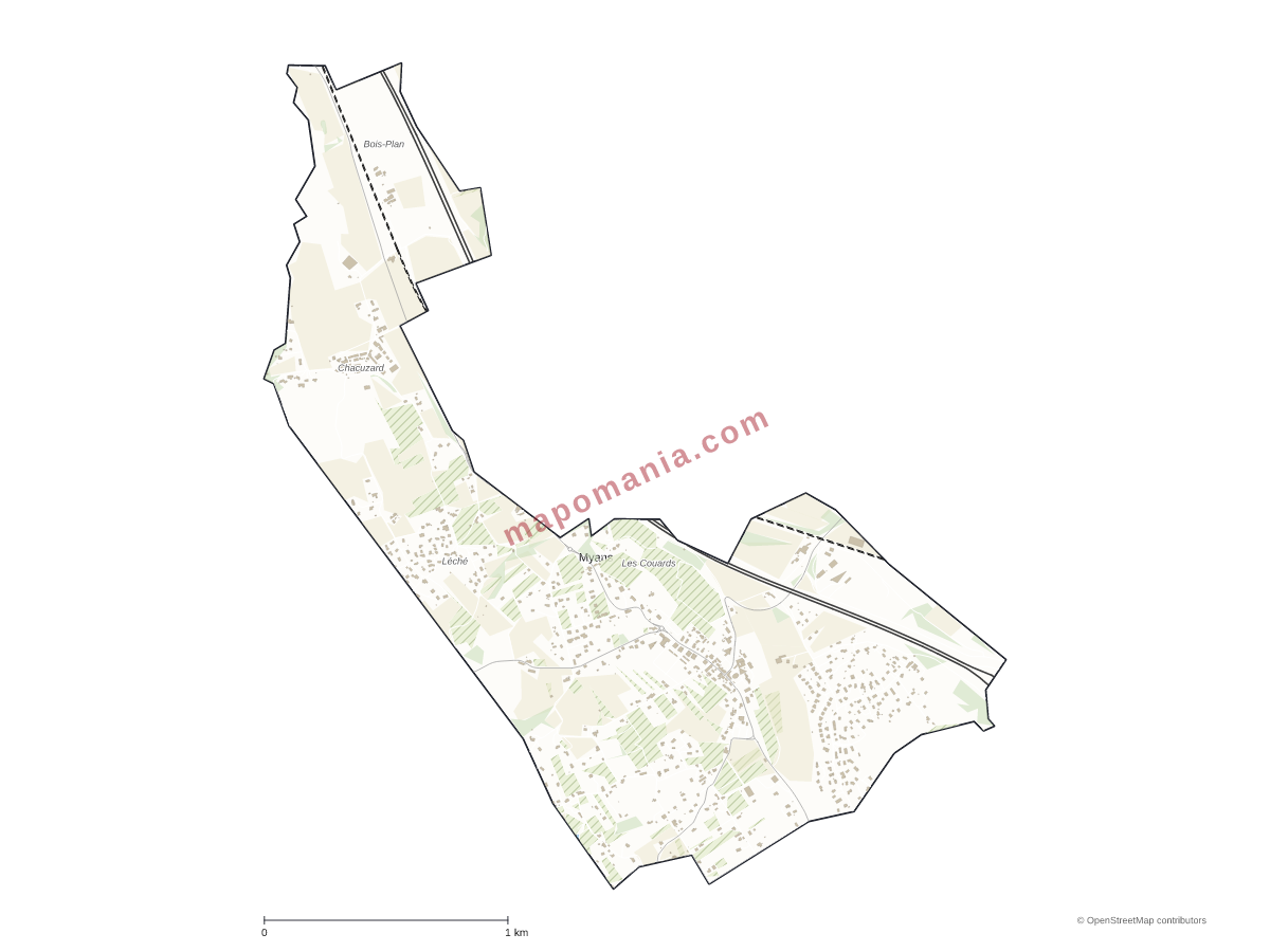Carte de Myans à personnaliser
