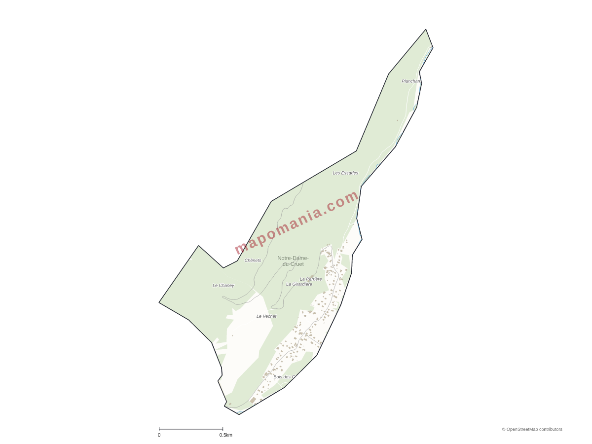 Carte de Notre-Dame-du-Cruet à personnaliser