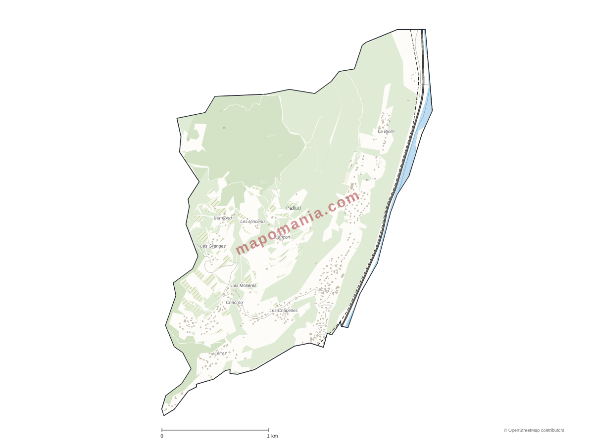 Carte de Pallud à personnaliser