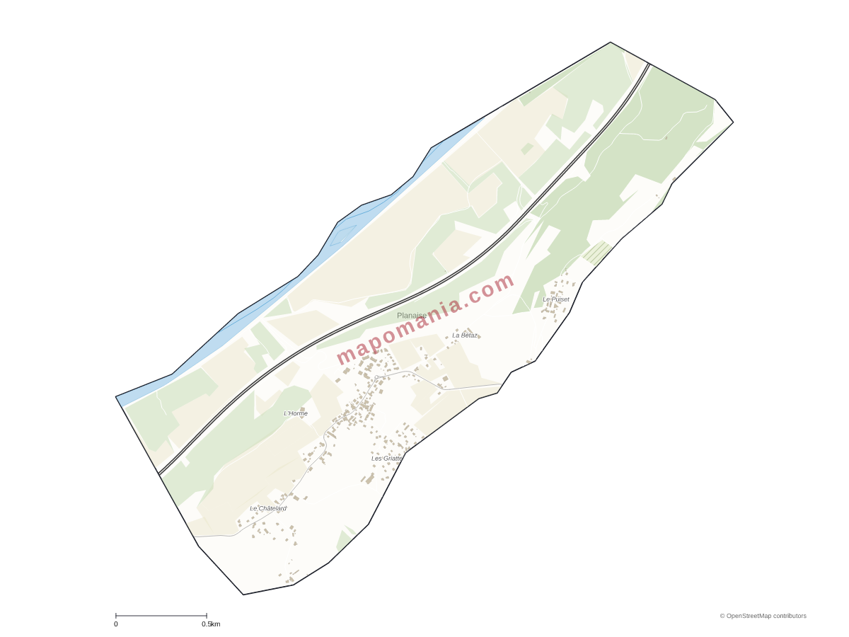 Carte de Planaise à personnaliser