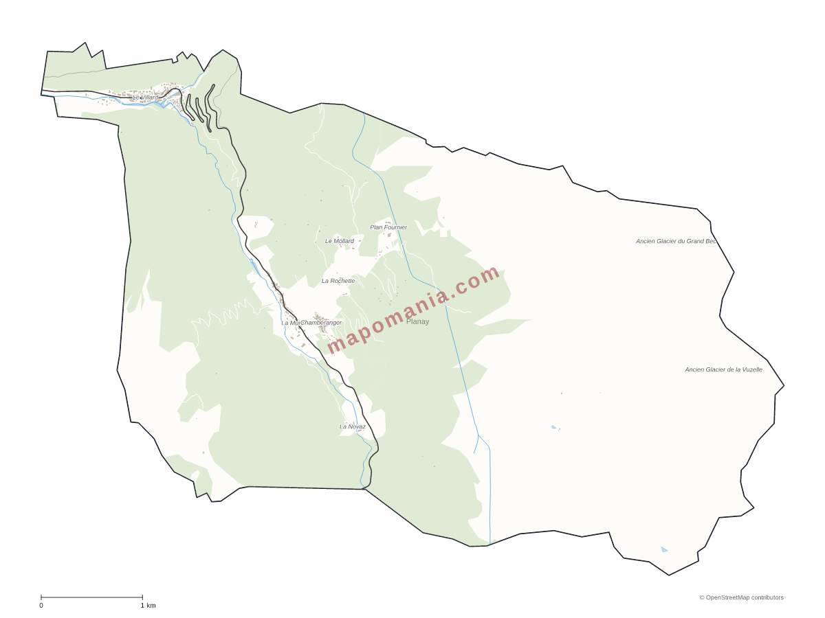 Carte de Planay à personnaliser