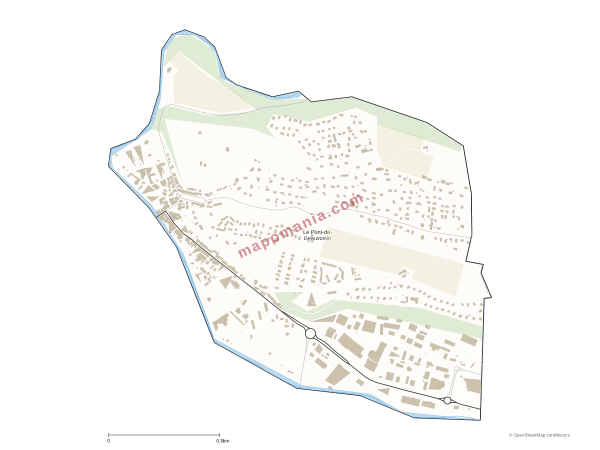 Carte de Le Pont-de-Beauvoisin à personnaliser