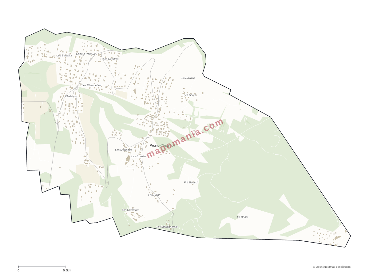 Carte de Pugny-Chatenod à personnaliser