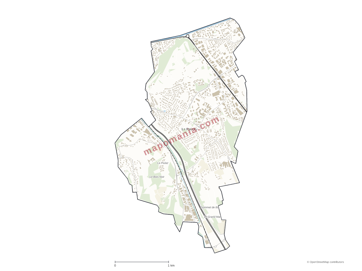 Carte de La Ravoire à personnaliser