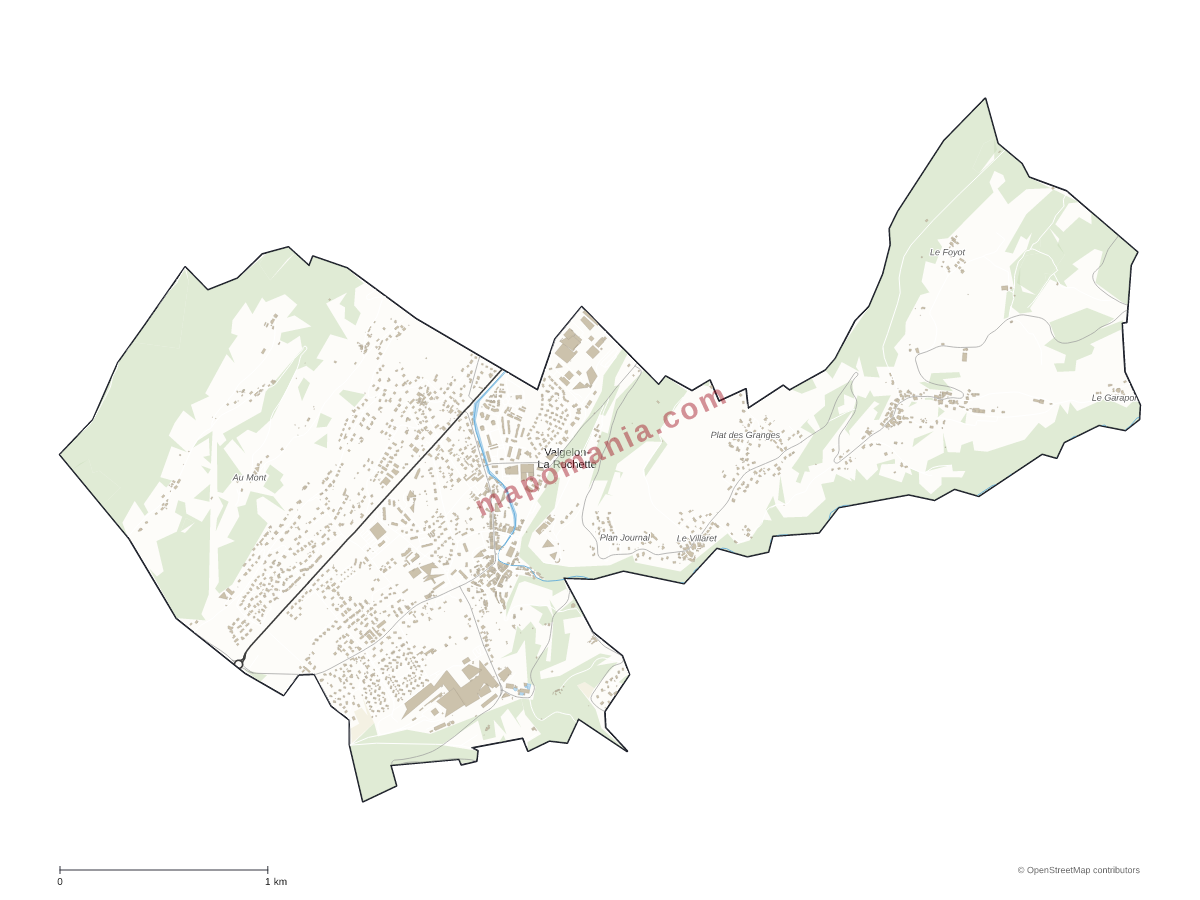 Carte de Valgelon-La Rochette à personnaliser