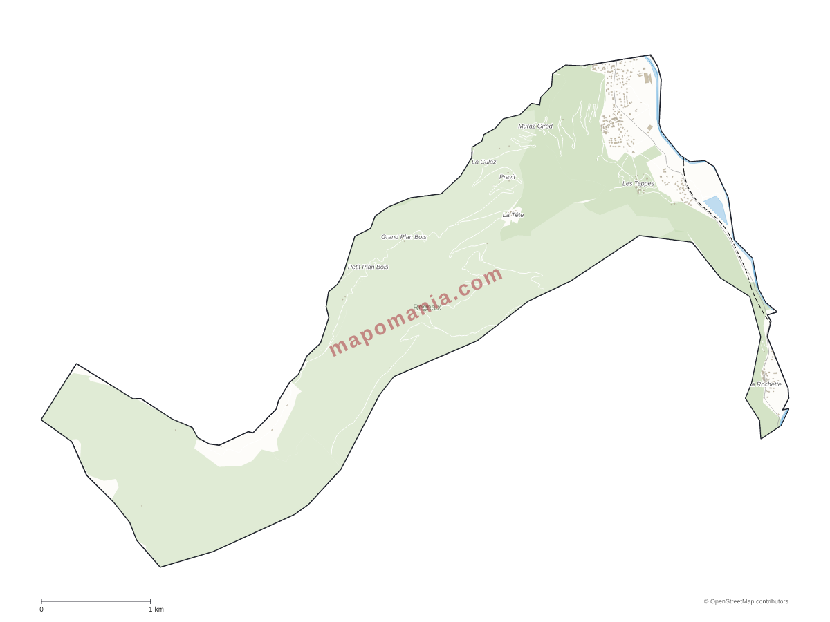 Carte de Rognaix à personnaliser