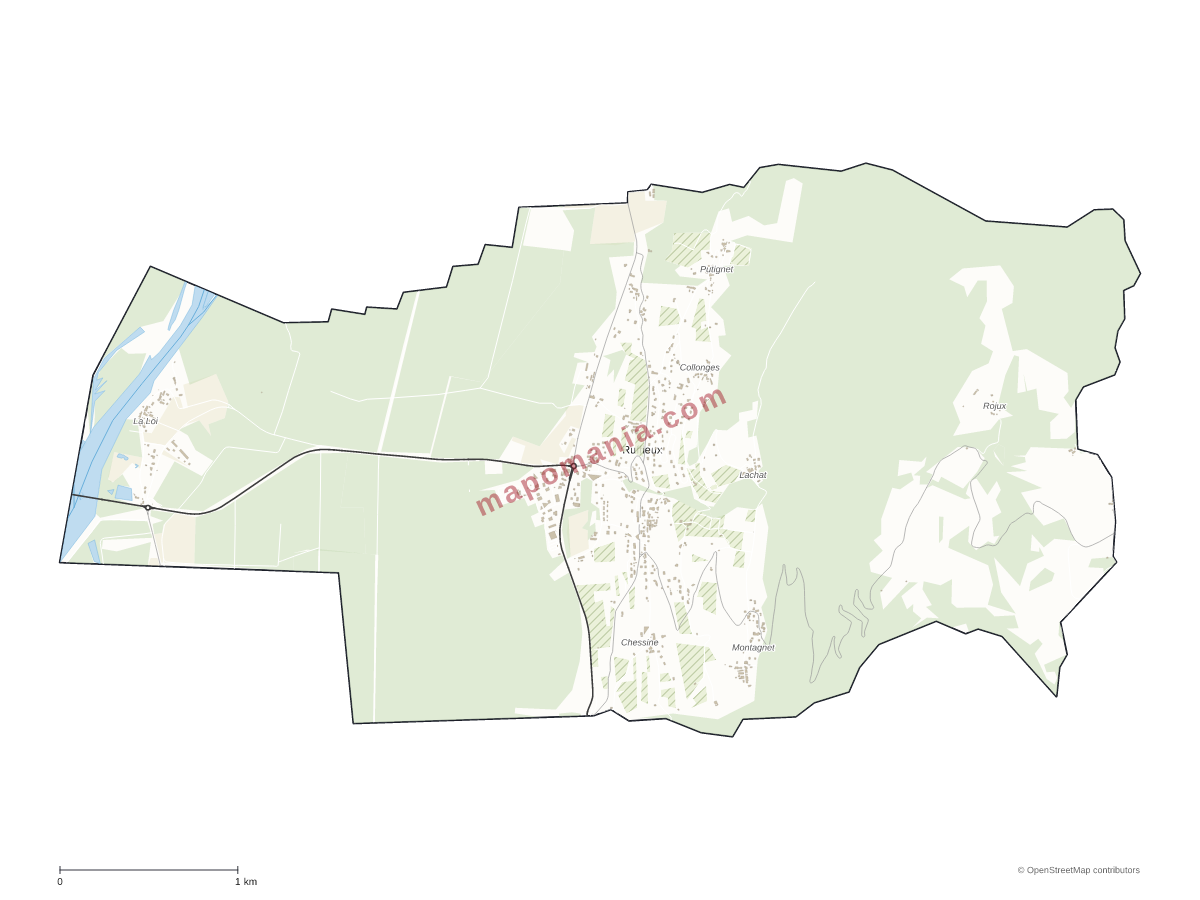 Carte de Ruffieux à personnaliser