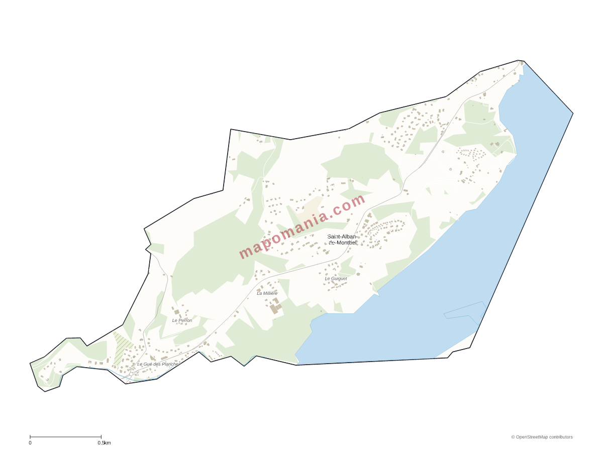 Carte de Saint-Alban-de-Montbel à personnaliser