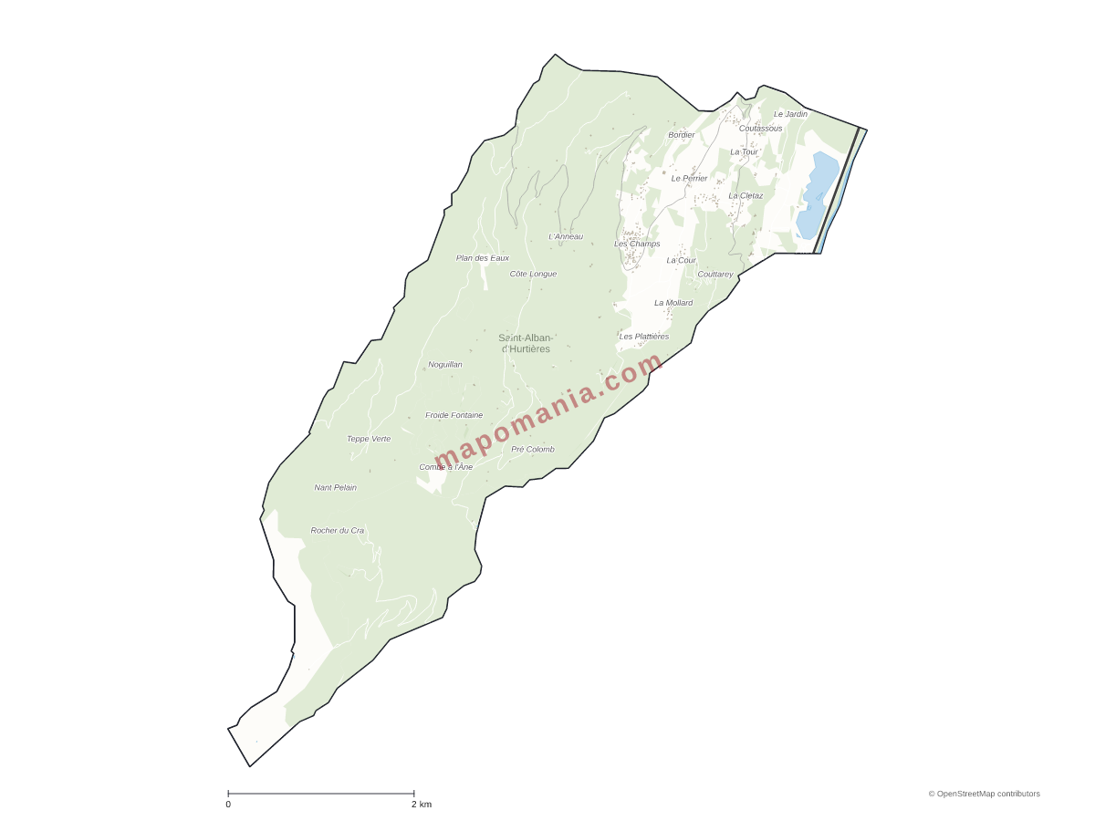 Carte de Saint-Alban-d'Hurtières à personnaliser