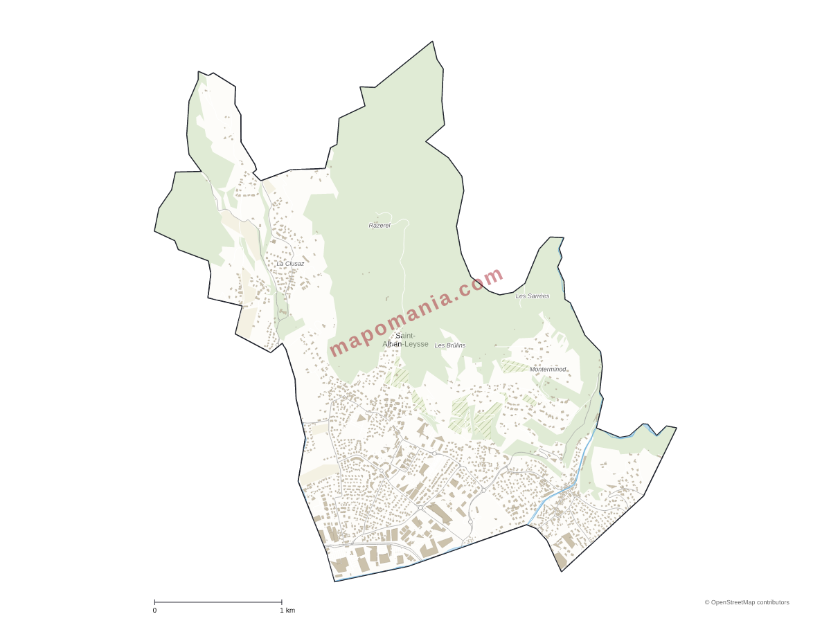 Carte de Saint-Alban-Leysse à personnaliser