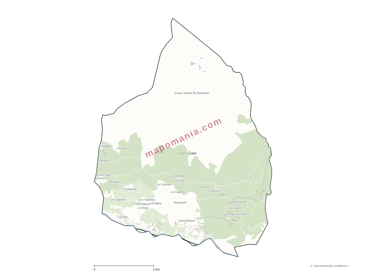 Carte de Saint-André à personnaliser