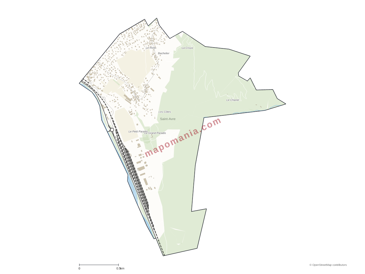 Carte de Saint-Avre à personnaliser