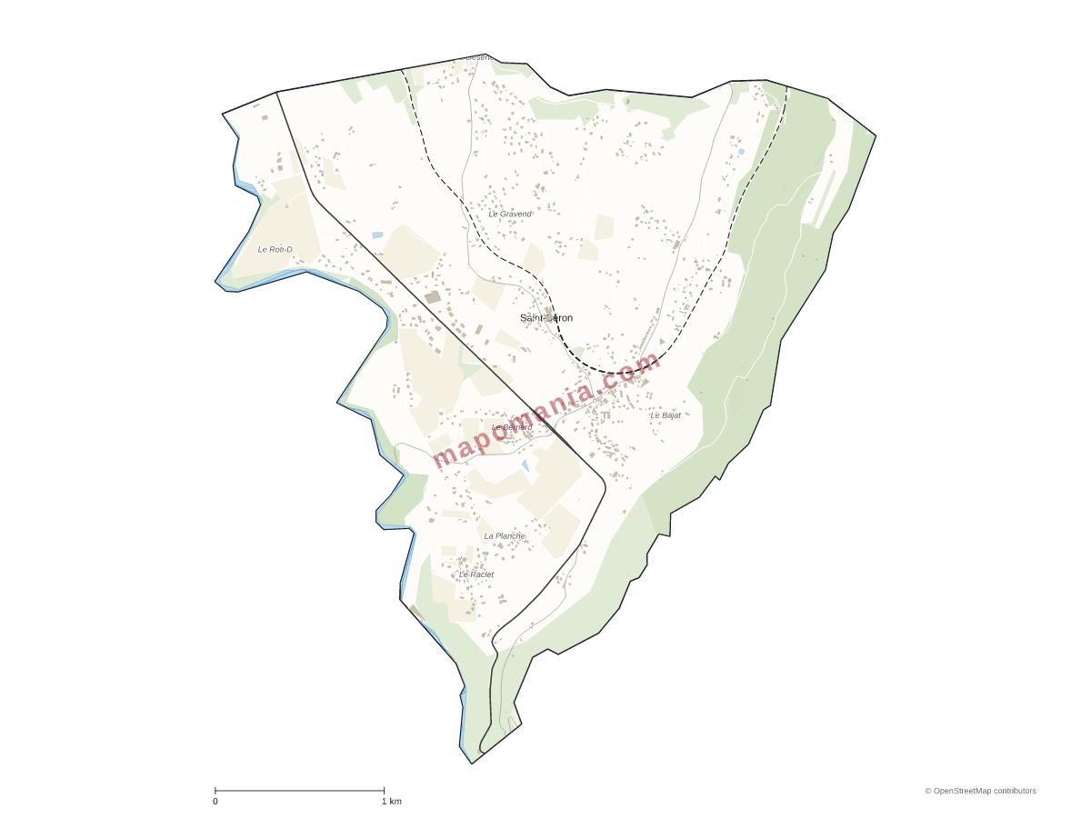 Carte de Saint-Béron à personnaliser