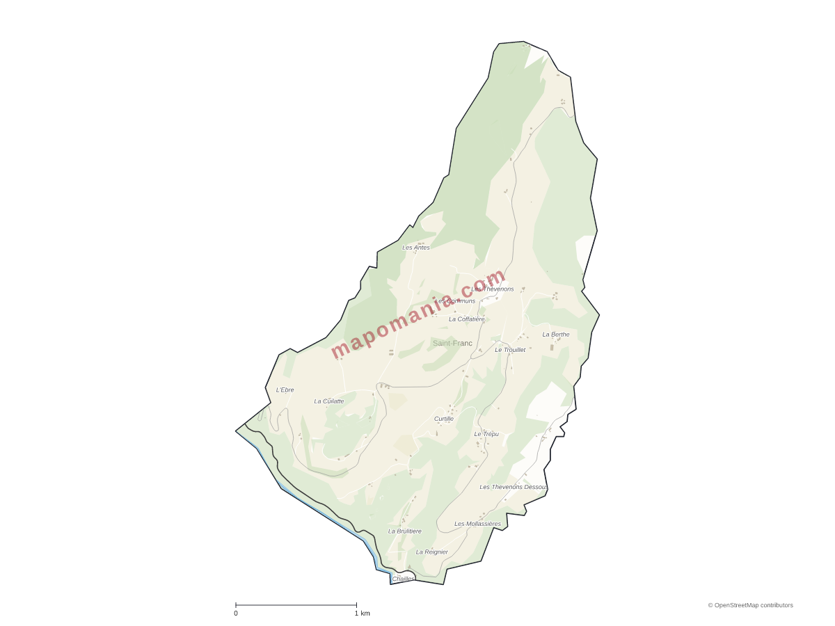 Carte de Saint-Franc à personnaliser