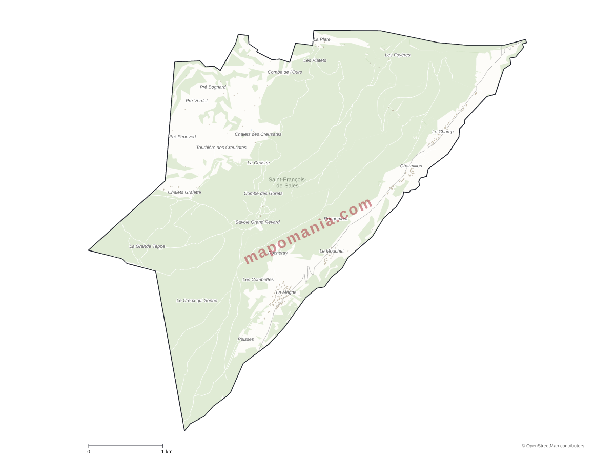 Carte de Saint-François-de-Sales à personnaliser