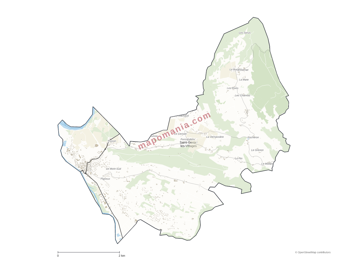 Carte de Saint-Genix-les-Villages à personnaliser