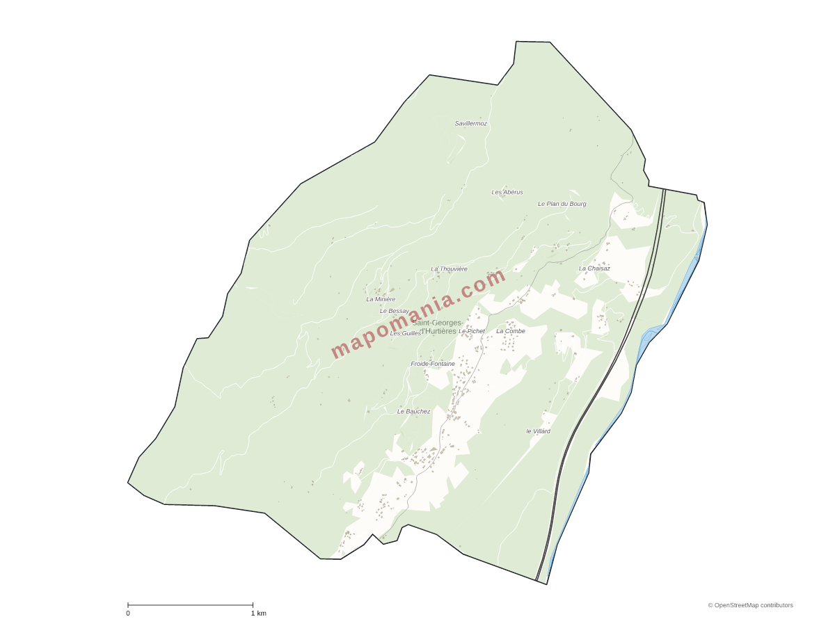 Carte de Saint-Georges-d'Hurtières à personnaliser