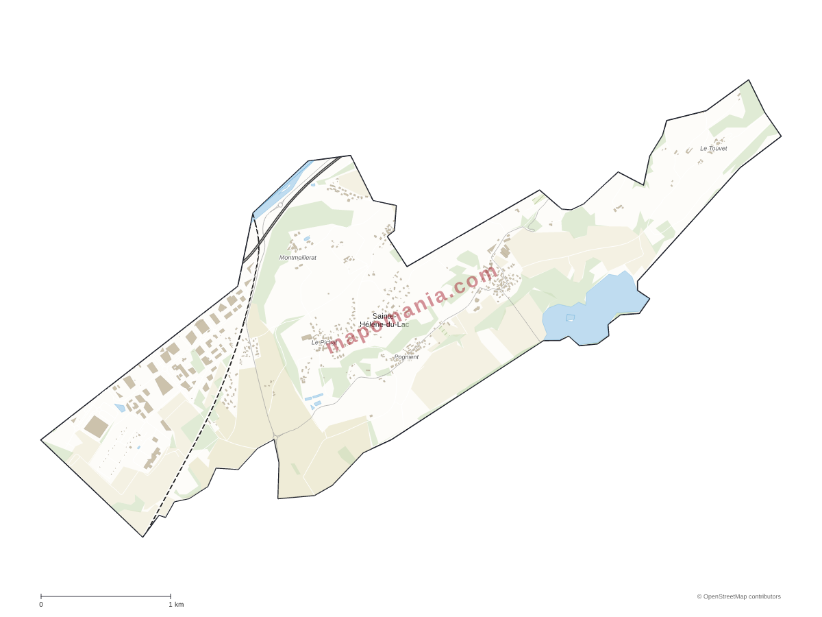 Carte de Sainte-Hélène-du-Lac à personnaliser