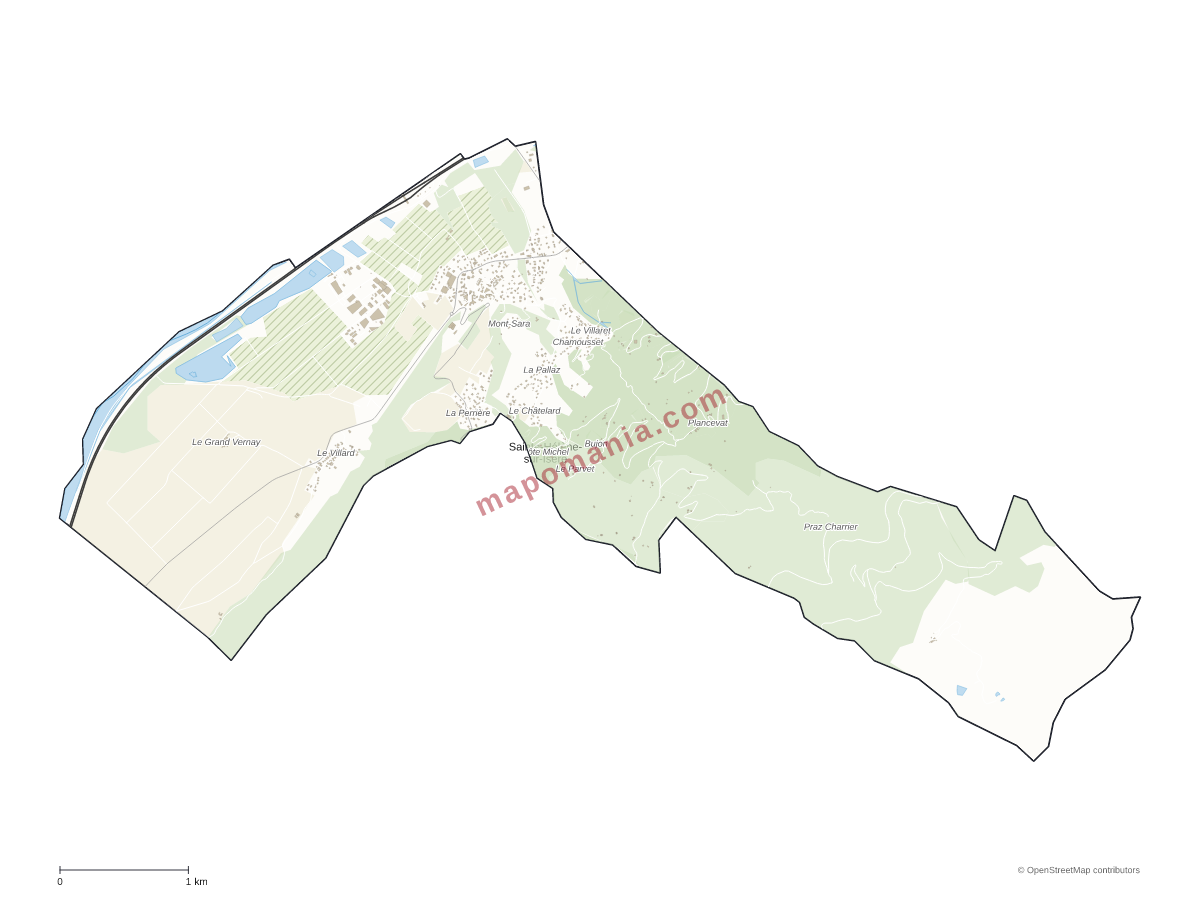 Carte de Sainte-Hélène-sur-Isère à personnaliser
