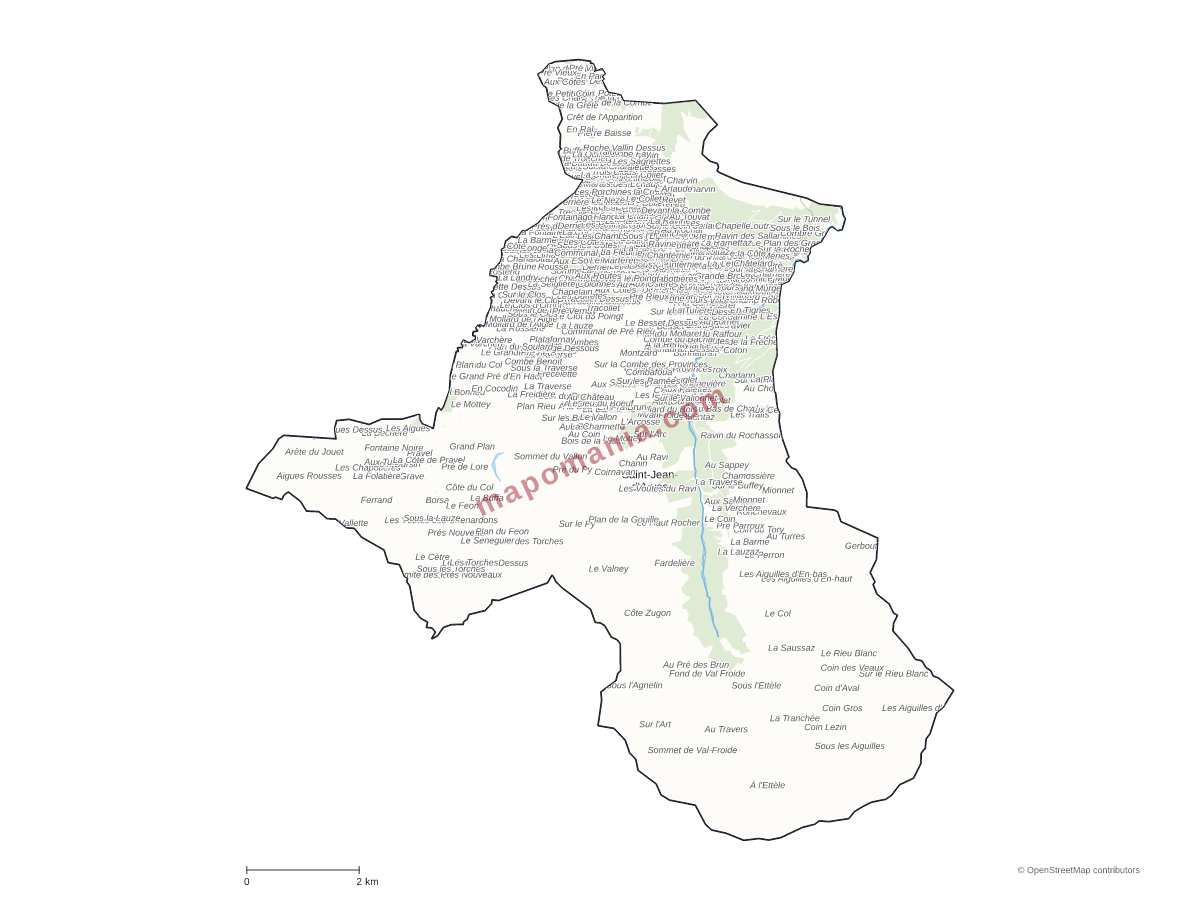 Carte de Saint-Jean-d'Arves à personnaliser
