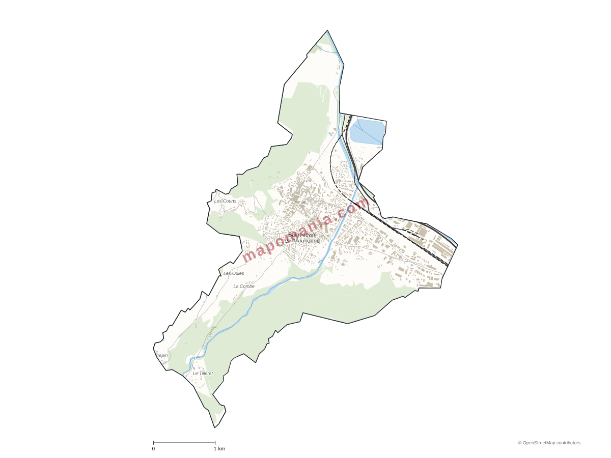 Carte de Saint-Jean-de-Maurienne à personnaliser
