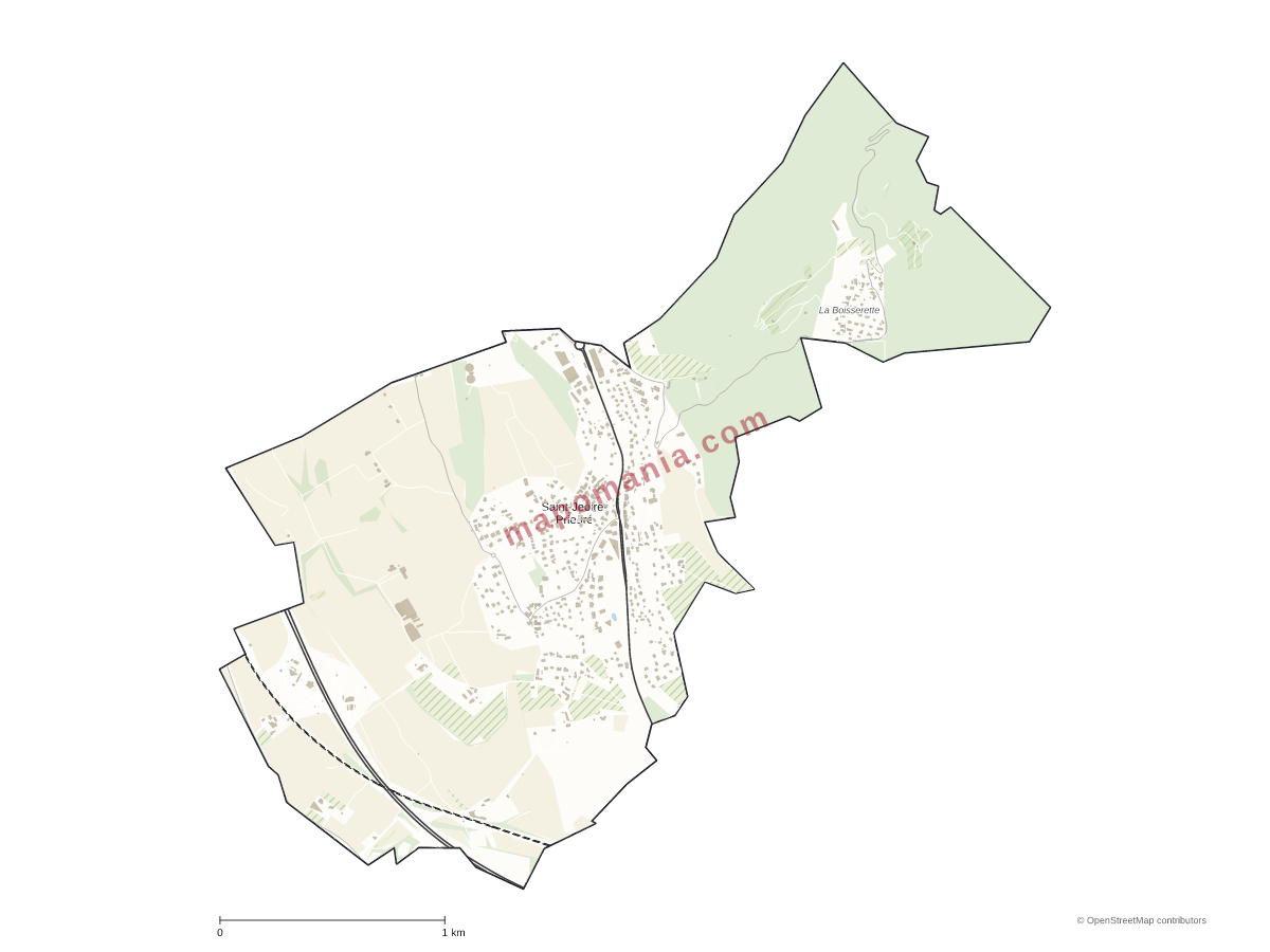 Carte de Saint-Jeoire-Prieuré à personnaliser