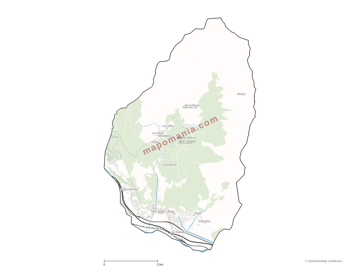 Carte de Saint-Julien-Mont-Denis à personnaliser