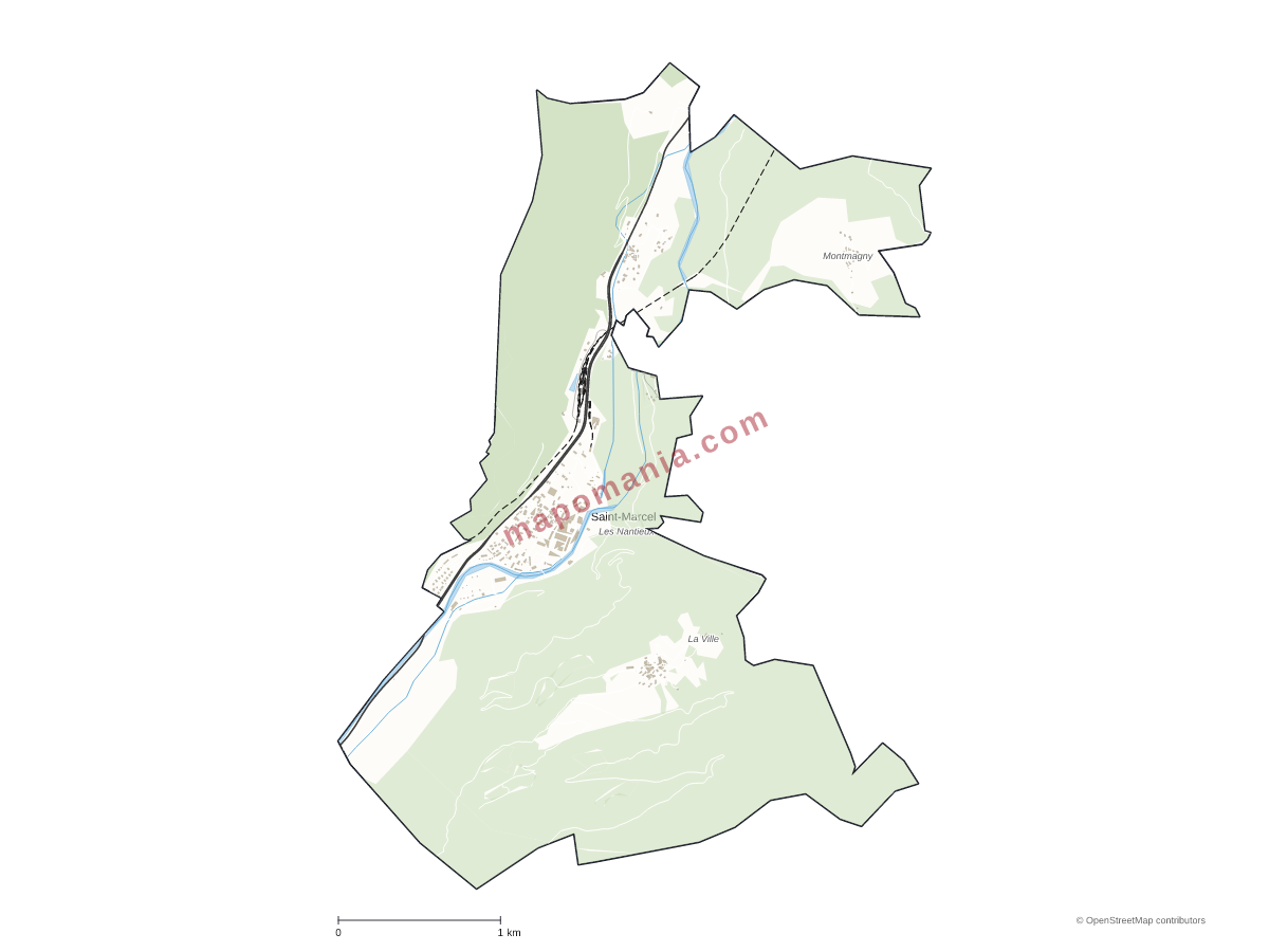 Carte de Saint-Marcel à personnaliser