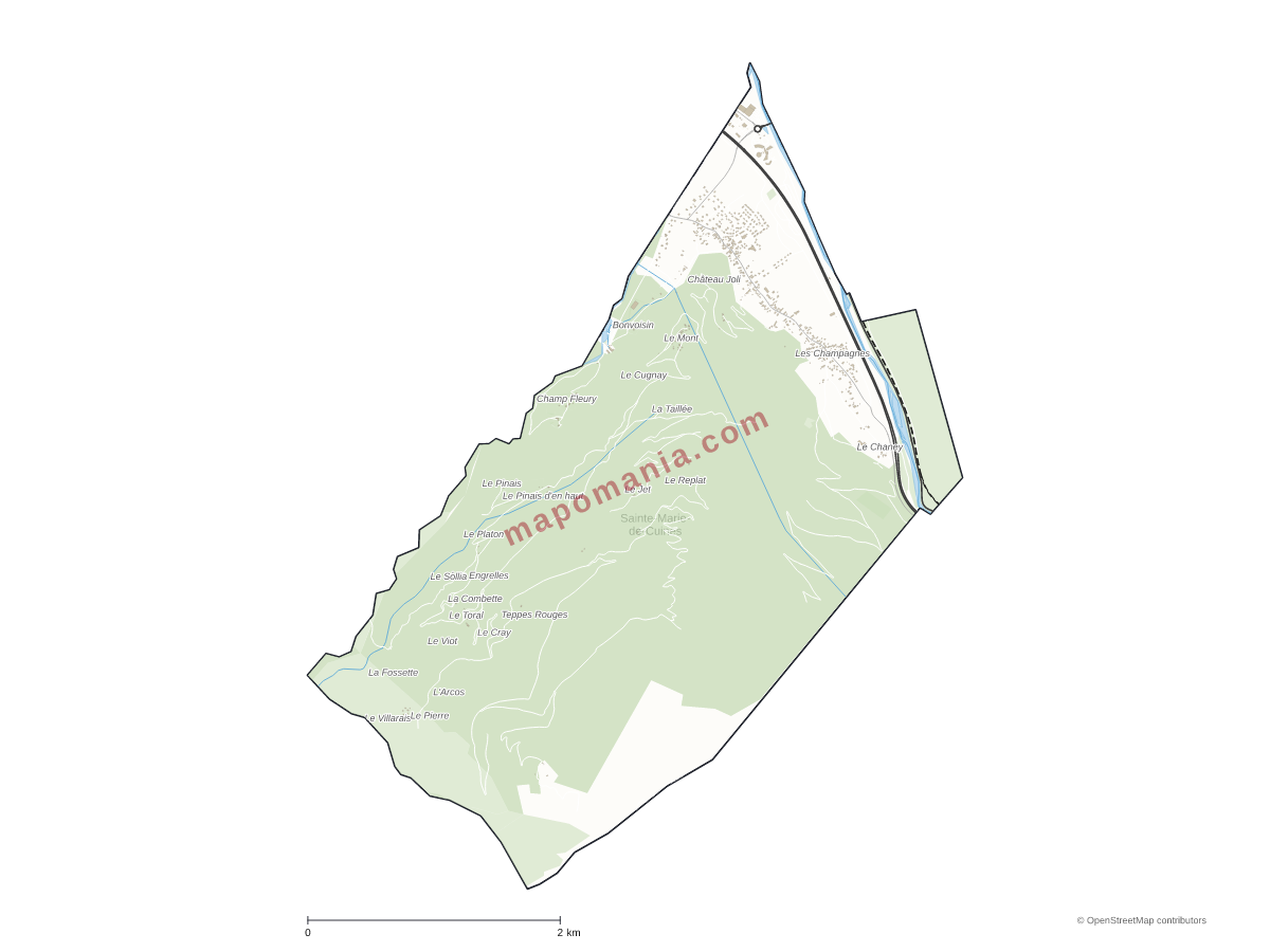 Carte de Sainte-Marie-de-Cuines à personnaliser