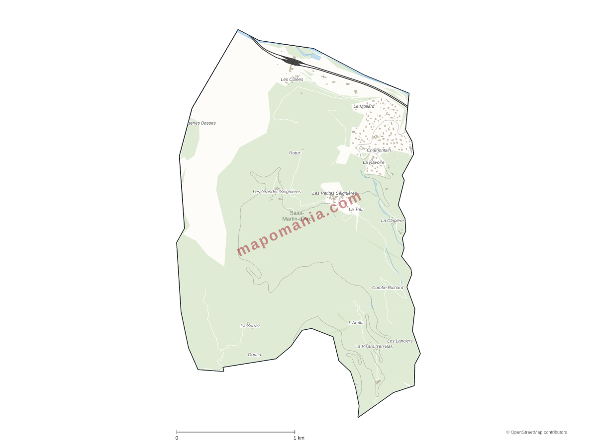 Carte de Saint-Martin-d'Arc à personnaliser