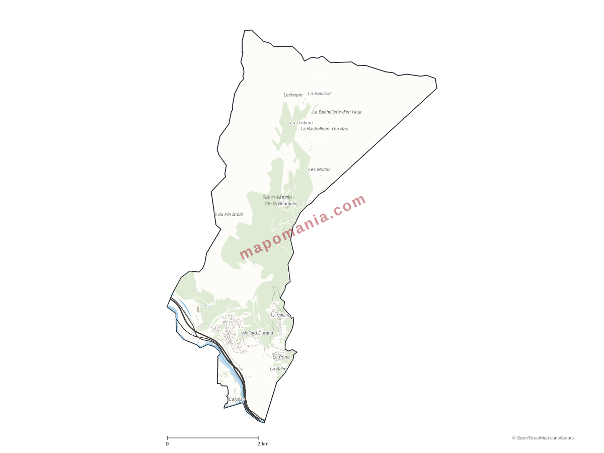 Carte de Saint-Martin-de-la-Porte à personnaliser
