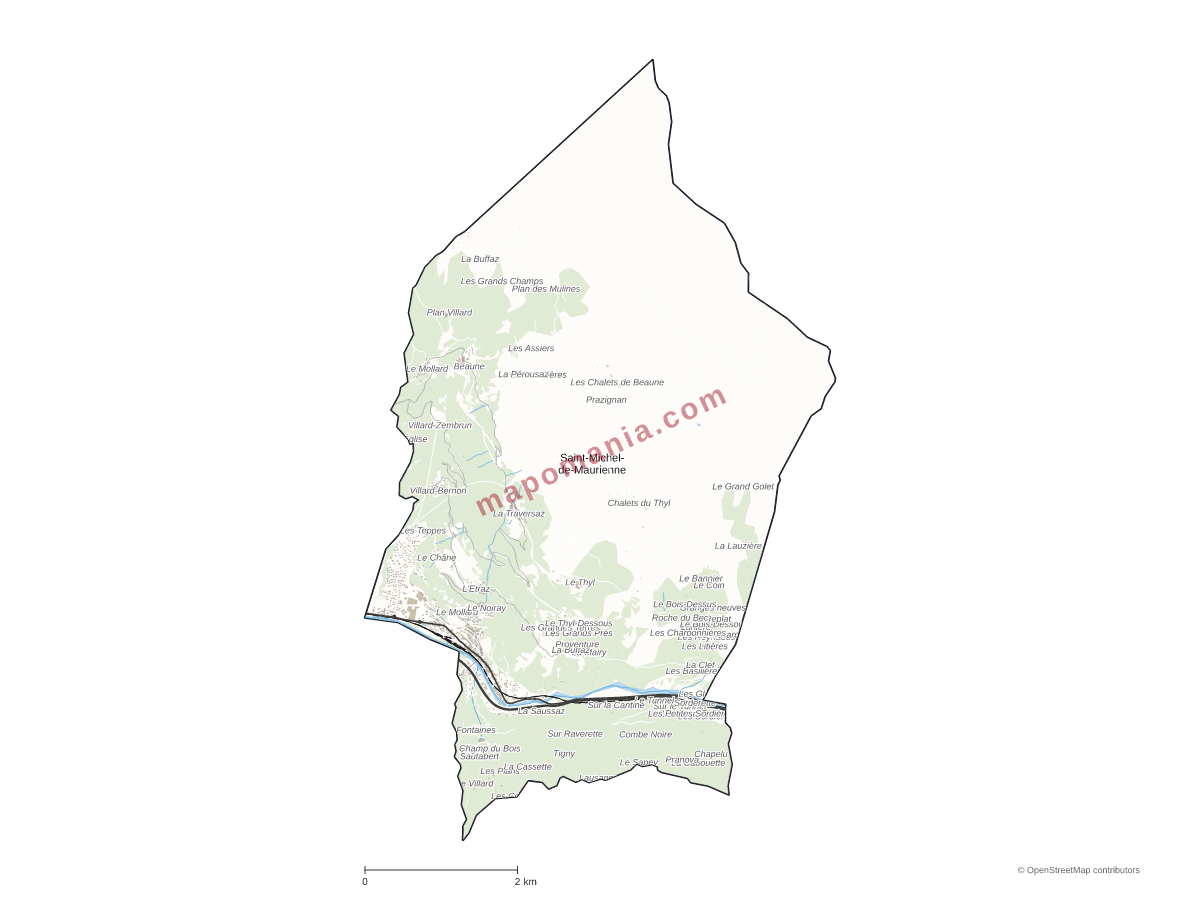 Carte de Saint-Michel-de-Maurienne à personnaliser