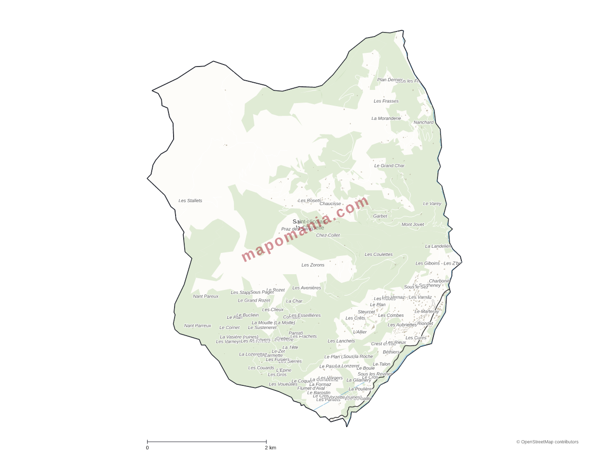 Carte de Saint-Nicolas-la-Chapelle à personnaliser