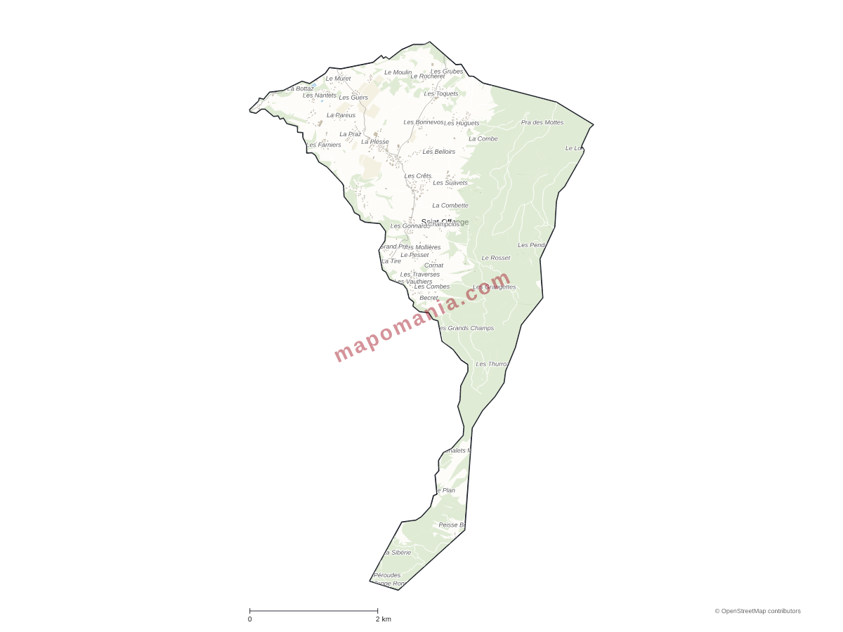 Carte de Saint-Offenge à personnaliser