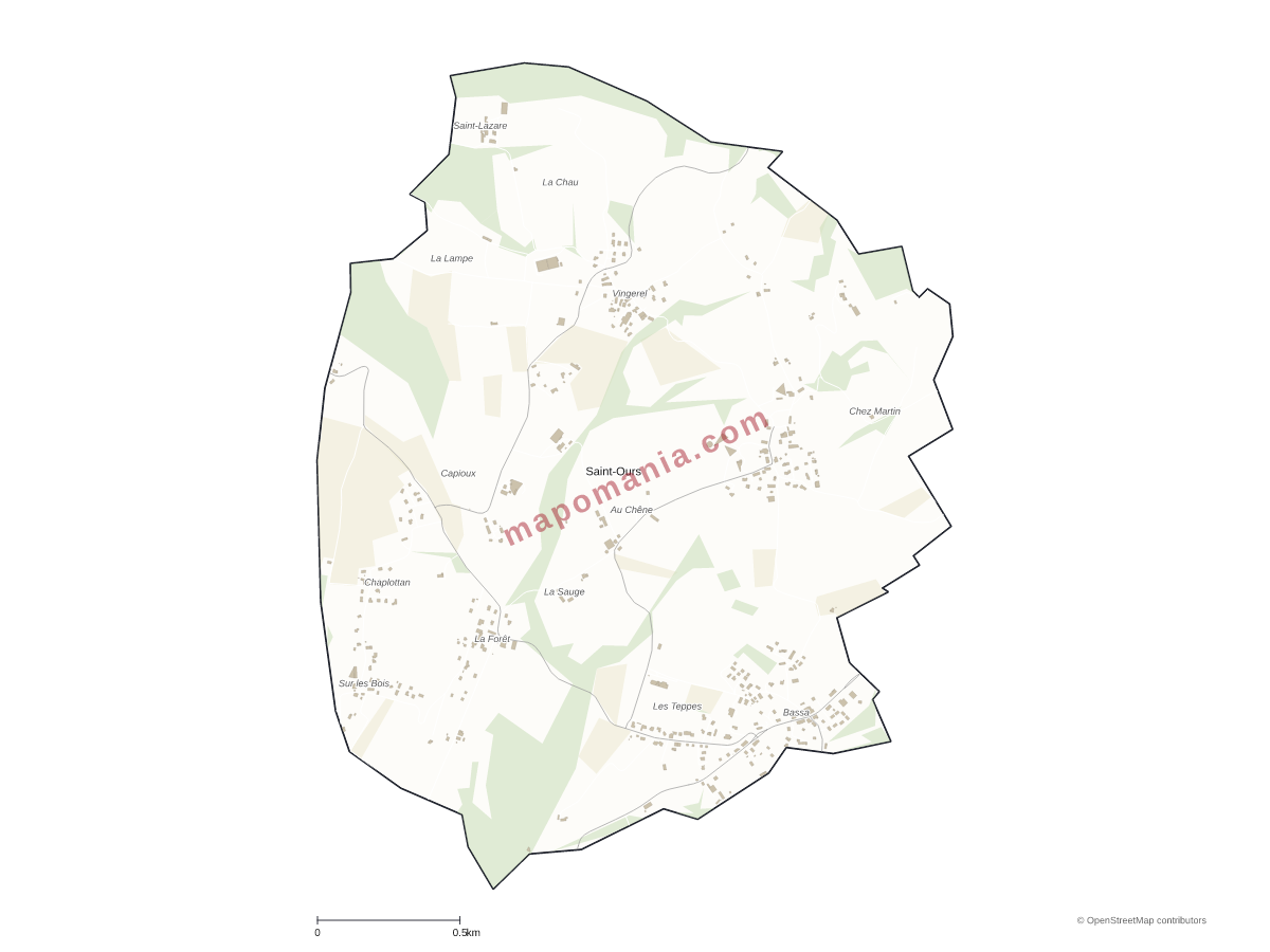 Carte de Saint-Ours à personnaliser