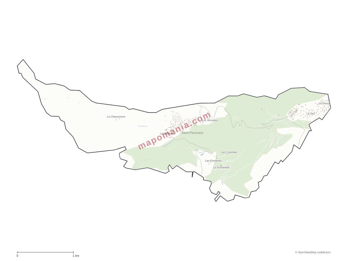 Carte de Saint-Pancrace à personnaliser