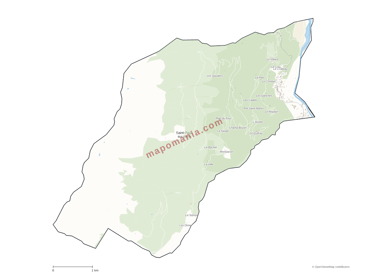 Carte de Saint-Paul-sur-Isère à personnaliser
