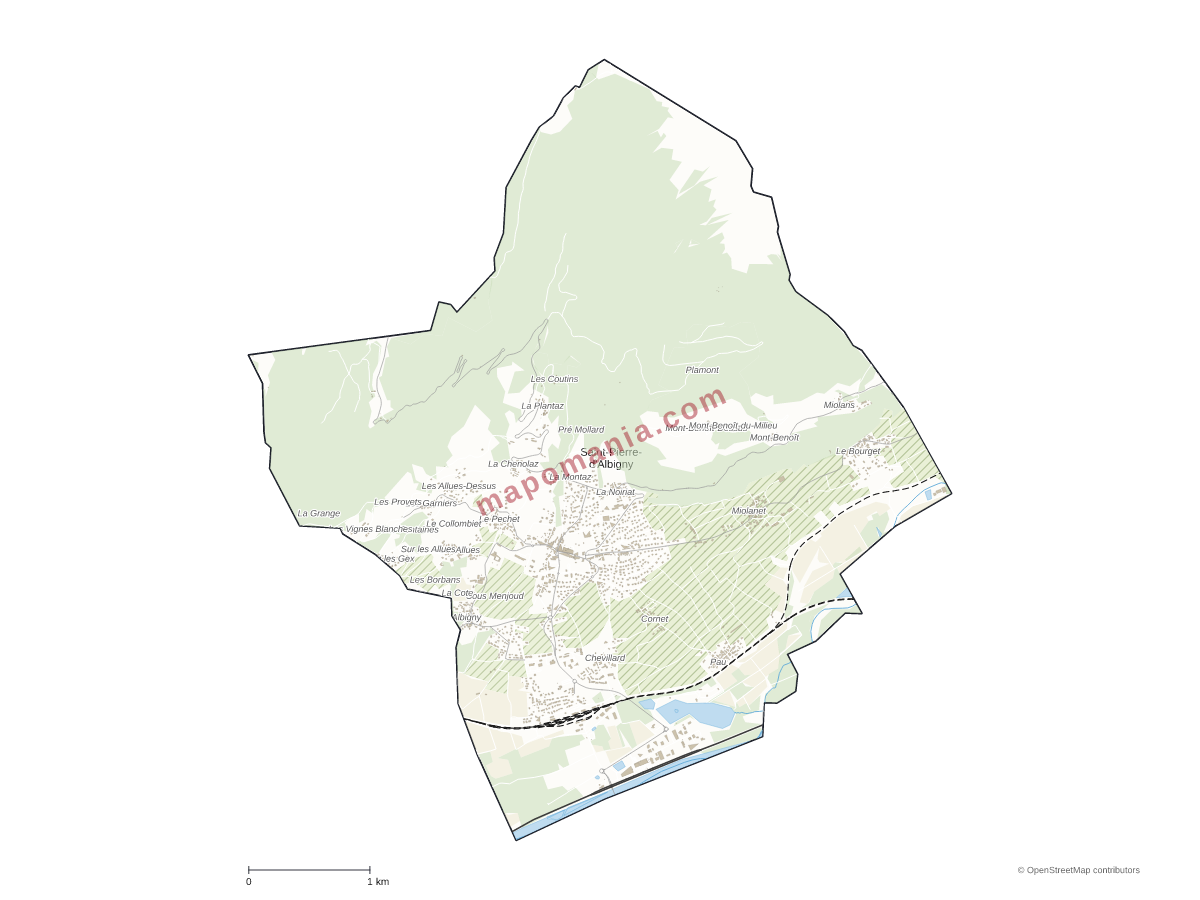 Carte de Saint-Pierre-d'Albigny à personnaliser
