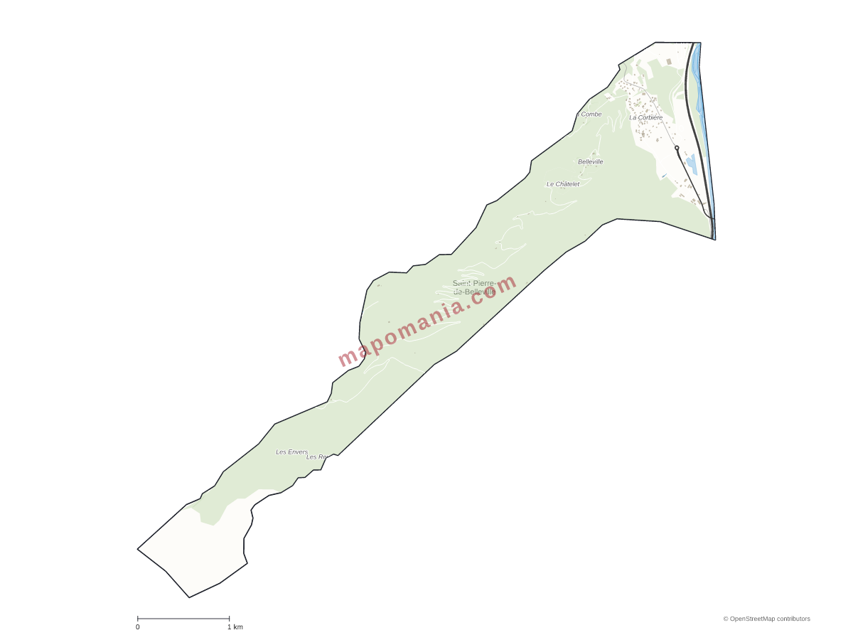 Carte de Saint-Pierre-de-Belleville à personnaliser