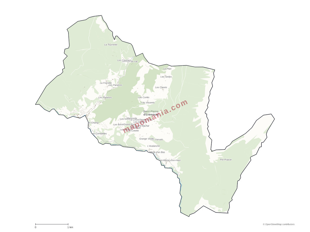 Carte de Saint-Pierre-d'Entremont à personnaliser