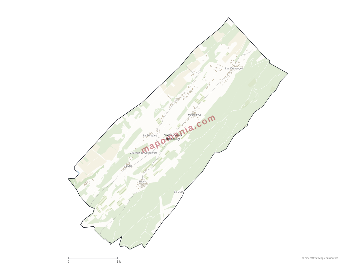 Carte de Saint-Pierre-de-Soucy à personnaliser