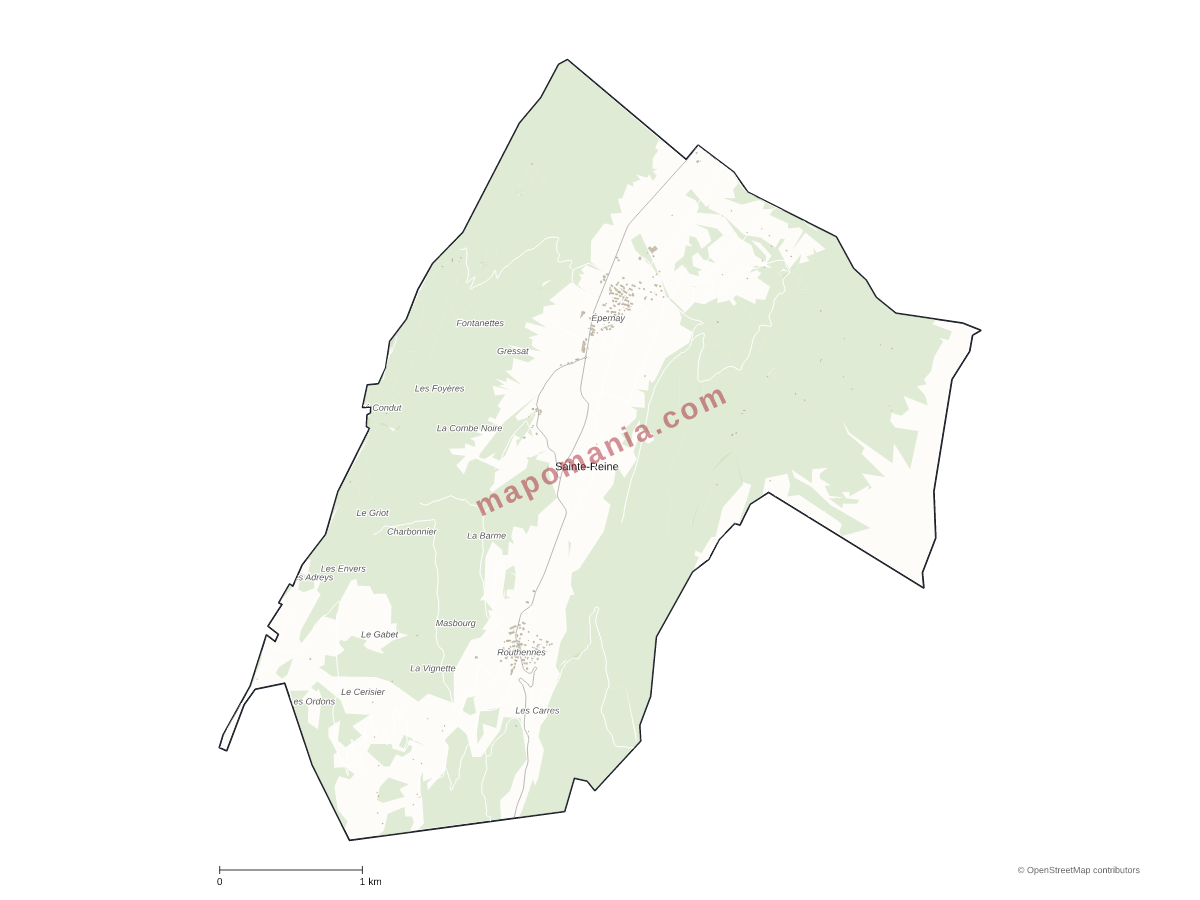 Carte de Sainte-Reine à personnaliser