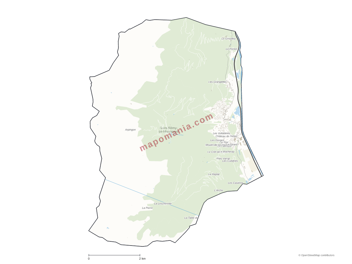 Carte de Saint-Rémy-de-Maurienne à personnaliser
