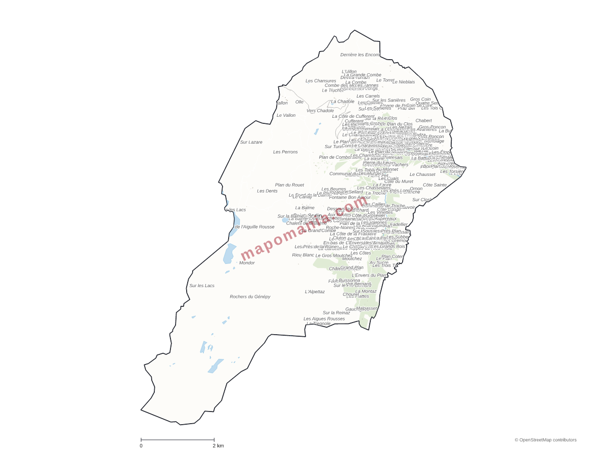Carte de Saint-Sorlin-d'Arves à personnaliser