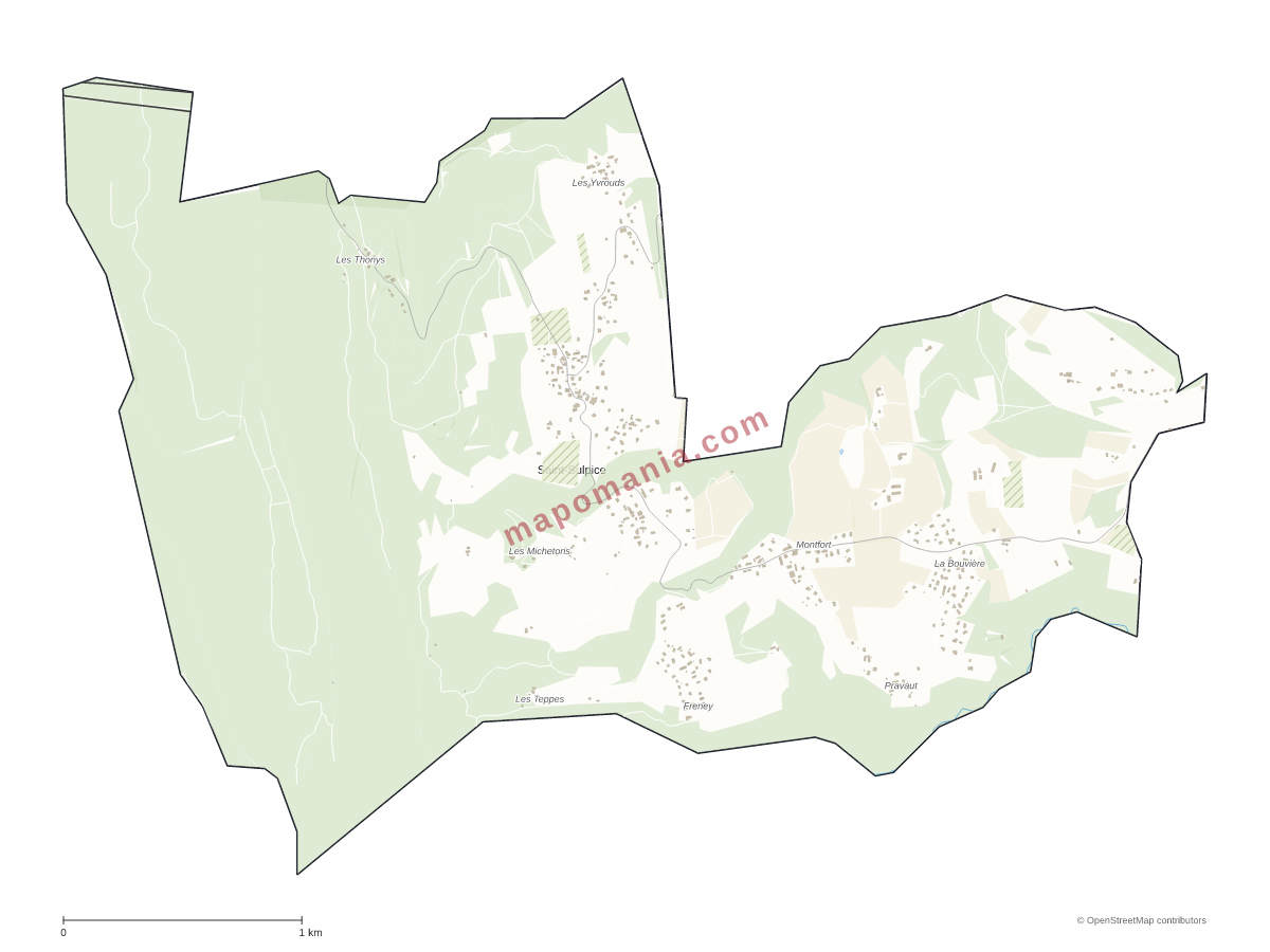Carte de Saint-Sulpice à personnaliser