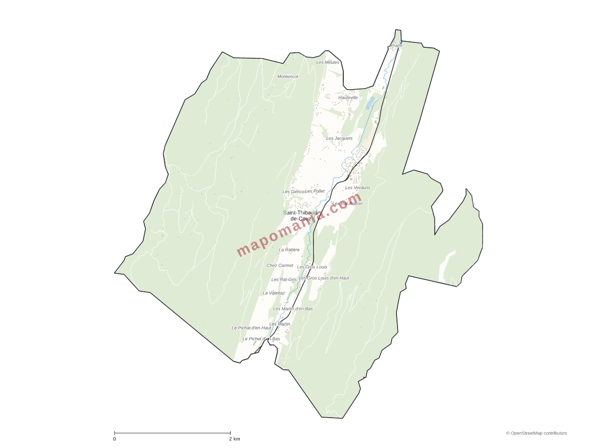 Carte de Saint-Thibaud-de-Couz à personnaliser